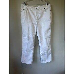 Women's Lee Relaxed‎ Fit Straight Leg Mid Rise White Denim Pants - 18M